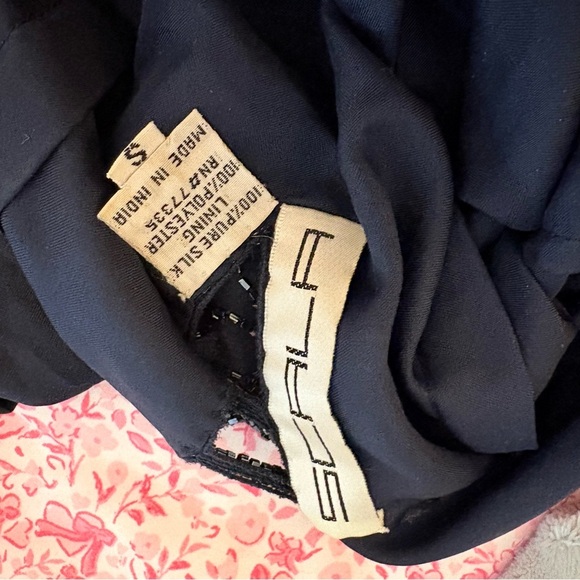 Scala Vintage Navy Beaded Open Back Dress - Picture 6 of 7